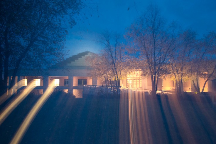 Golden light overflowing from temple